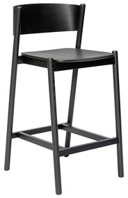 Черен бар стол от декор от дъб (височина на седалката 75 cm) Oblique – Hübsch