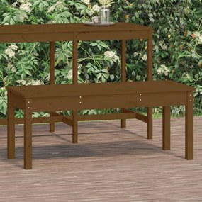 824007 vidaXL Градинска пейка, меденокафява, 109x44x45 см, борово дърво масив