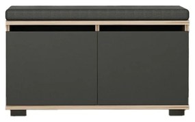 Стелаж за обувки с пейка от орех в черен и естествен цвят Drago - Kalune Design