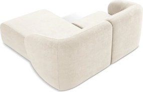 Бежов шенилов ъглов диван (десен ъгъл) Lani – Makamii