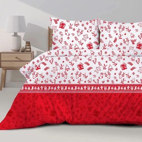 Коледни чаршафи от висококачествен памук - мотив с коледни орнаменти Ширина: 160 см | Дължина: 200 см