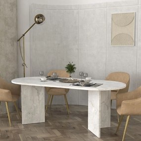 Меламиново трапезарно маса Cortado в цвят бял мрамор 200x90x74см.