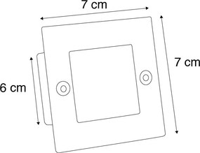 Модерен вграден прожектор стомана вкл. LED - Square 7