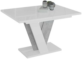 Маса Xao разтегателен -Бял гланц – concrete