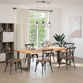 4013067 vidaXL Крака за трапезна маса, Т-образни, 2 бр., черни, 90x35x(72-73) см, стомана