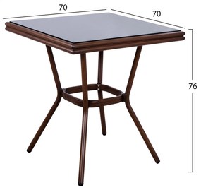 Градинска маса 70x70 - HM5568.03 кафява