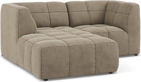 Кафяв кадифен ъглов диван (ляв ъгъл) Aloha – Makamii