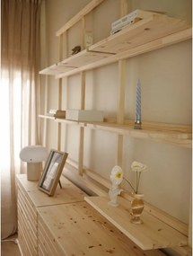 Стенна библиотека от масивен бор в естествен цвят 192x127 cm Groove – Karup Design