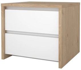 Нощно шкафче в бял и естествен цвят Next – Tvilum