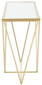 Конзолна маса със стъклен плот в златисто 40x120 cm Farran - Premier Housewares
