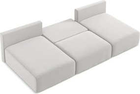 Светлосив кадифен сгъваем/с място за съхранение ъглов диван (U форма) Kalena – Makamii