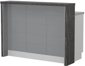 Островна кухненска пейка Hudson-Length: 135 cm.-Gray-Black Stone