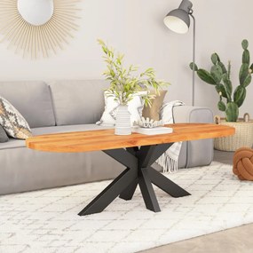 370082 vidaXL Плот за маса, 80x40x2,5 см, овален, масивна акация