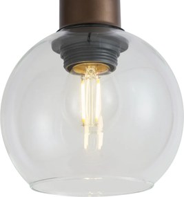 Модерен висящa лампa бронз с прозрачно стъкло за 1-фазна релсова система - Iconic Lava