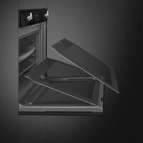 Фурна за вграждане Smeg SOP6900TN, 3000W, 68 л, Клас A, 9 функции и 5 нива на готвене, Самопочистване, Таймер, 30-280C, Черен