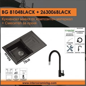 СЕТОВЕ ЗА КУХНЯ 2 в 1 / 3 в 1 BG 8104 BLACK + 263006 BLACK, Inter Ceramic