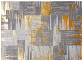 Модерен сив килим за дневна със златен мотив Ширина: 120 см | Дължина: 170 см