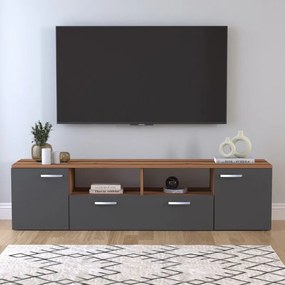 Мебели за телевизор от меламин Girit в цвят орех - антрацит 181.3x41x46.2см.