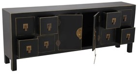 Черен нисък скрин 130x50,5 cm Oriente – Ixia