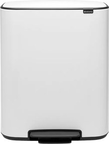 Кош за боклук Brabantia Bo Pedal 1003188, 2x30 л, Плавно затваряне, Противоплъзгаща основа, Бял
