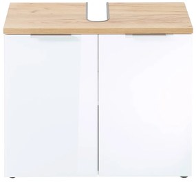 Дъбов шкаф за мивка в бял цвят 70x58 cm Pescara - Germania
