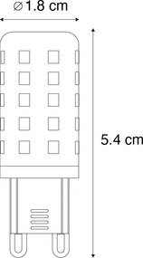 Комплект от 5 G9 LED крушки прозрачни 2W 370 lm 3000K