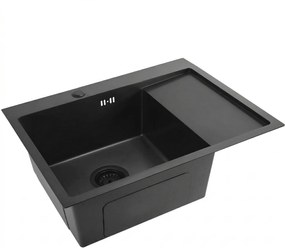 Стоманена мивка Fin Black