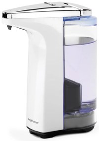 Бял автоматичен пластмасов диспенсър за сапун 237 ml - simplehuman