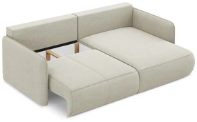 Кремав разтегателен ъглов диван с място за съхранение (десен ъгъл) Nanea – Makamii