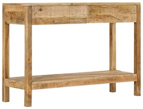 354982 vidaXL Конзолна маса с 2 чекмеджета, 110x35x75 cм, мангово дърво масив