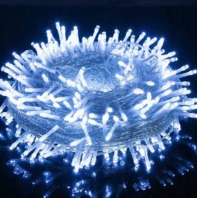 Коледно външно LED осветление, студено бяло IP44 200 LED/9,5 m