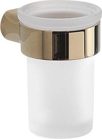 Gedy - Стенен държач за зъбни четки PIRENEI млечно стъкло/златно