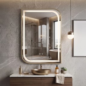 Огледало LED ZONE 80X60  GOLD BRUSH