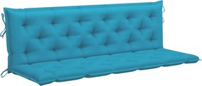 Възглавница за пейка светлосиня 180x(50+50)x7 см оксфорд плат