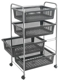 Подвижен рафт в тъмносиво-сребристо 46x78 cm - Metaltex