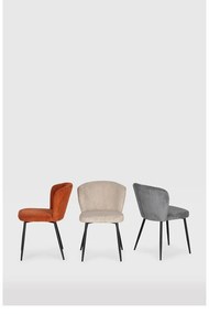 Сиви велурени трапезни столове в комплект 4 бр. Megan – Marckeric