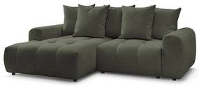 Шенилов разтегателен ъглов диван с място за съхранение в цвят каки (ляв ъгъл) Roxelane – Bobochic Paris