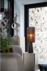Кафява настолна лампа с текстилен абажур (височина 58 cm) Micky – Light &amp; Living