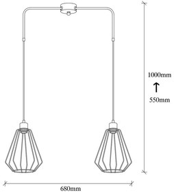 Черно метално висящо осветително тяло Opviq lights Straton - Opviq lights