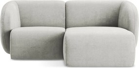 Светлосив шенилов ъглов диван (десен ъгъл) Lani – Makamii