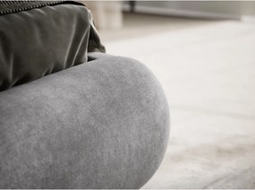 Сиво двойно легло 160x200 cm тапицирано с място за съхранение с включена подматрачна рамка Maumere – Maison de Rêve