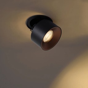 Модерен вграден прожектор черен GU10 50мм - Echo