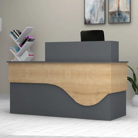 Рецепция TopMebel от меламин в антрацит - цвят дъб 160x60x101.8см.