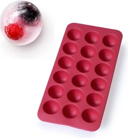 Форма за лед с капак Lekue 1010247, 23x12x3.2 см, 18 топчета, Стеарин, -40°C / +60°C, Червен