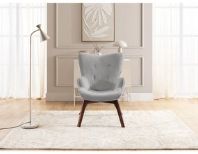 Сив фотьойл с табуретка от рипсено кадифе Niko – Ropez