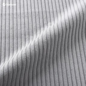 Светлосив разтегателен ъглов диван от рипсено кадифе (десен ъгъл/"U" форма) Brave Dave – Miuform