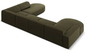 Ъглов диван от зелено кадифе (десен ъгъл) Jodie - Micadoni Home