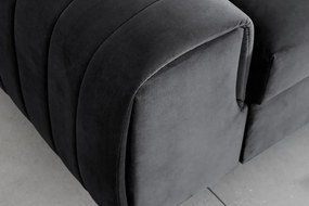 Тъмносив кадифен разтегателен диван 261 cm Laurence – ELTAP