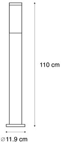 Модерна външна лампа стълб стомана 110 см IP44 - Rox