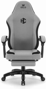 Ергономичен геймърски и офис стол HC-1016 с поставка за крака - сив